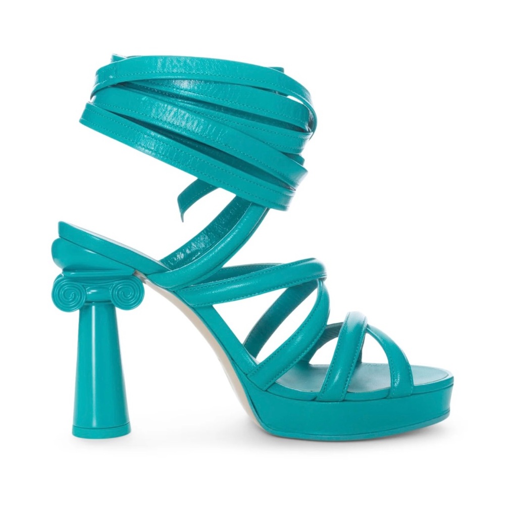 CHANEL Turquoise Platform Sandals - Picture 5 of 10